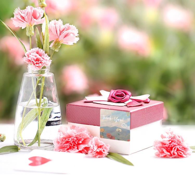 Set 300 Miếng Dán Hình Vuông In Chữ Thank You Dùng Để Trang Trí Quà Cưới