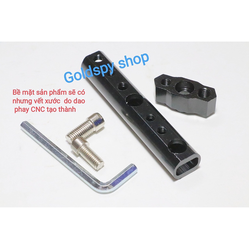 Pát nhôm mở rộng cnc gắn đèn trợ sáng - Giá gắn chân gương CNC đa năng xe máy