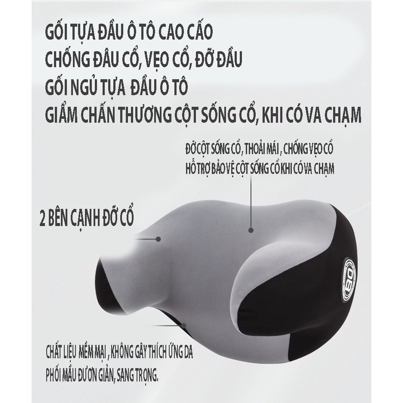 Gối ngủ trên xe hơi - Gối Chữ U Chống Mỏi Dùng cho văn phòng, ngồi tàu xe,máy bay,đi du lịch