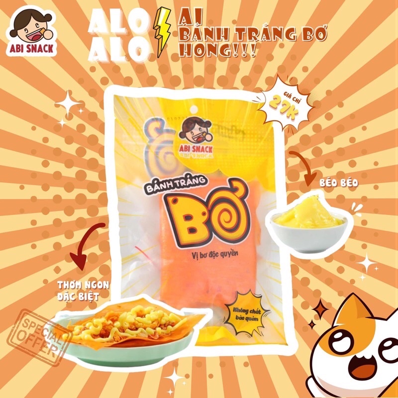 [OFFICIAL STORE] Bánh Tráng Bơ Abi - Abi Snack (đã kèm tuýp bơ)