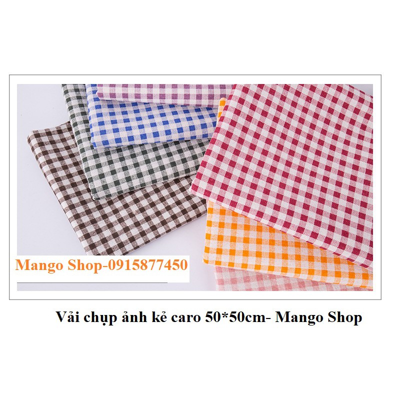 Set 7 tấm vải chụp ảnh kẻ caro 50*50cm cực tiết kiệm