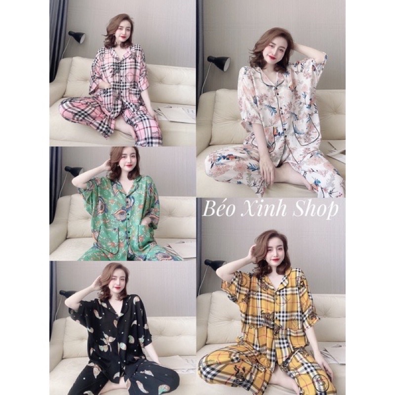 [MANG GỒ]Đồ  Ngủ Bigsize Pyjama Cánh Dơi Dài 40-100g Cao Cấp Kiểu Dáng Đẹp Vải lụa Manggo  Lạnh Mặc Cực Thích