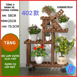 Kệ hoa ban công bằng gỗ  kệ để chậu hoa cây cảnh nhiều tầng trang trí không gian linhuan1