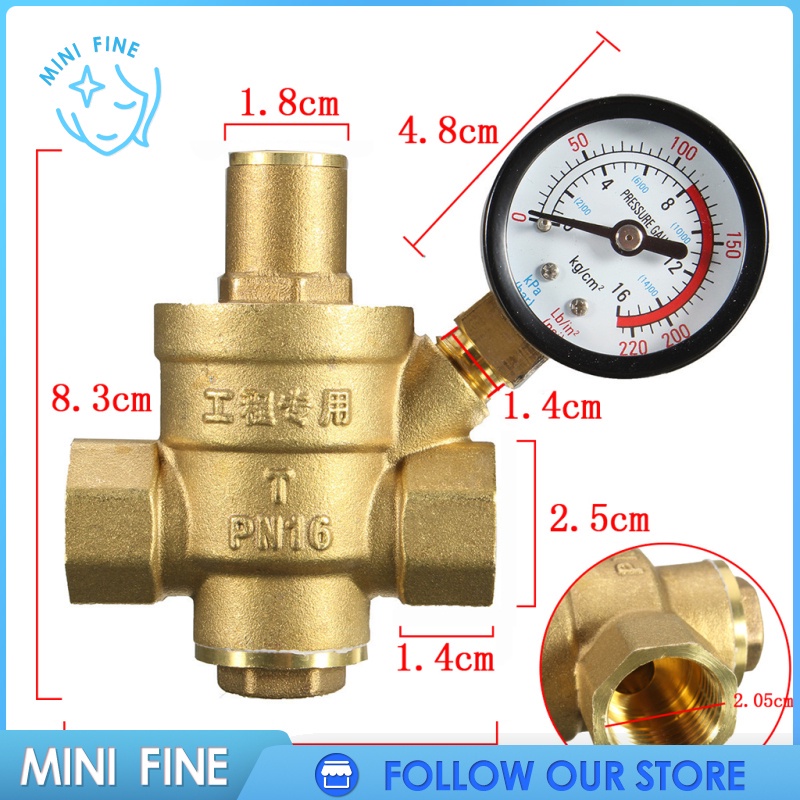 Van Điều Chỉnh Áp Suất Nước Bằng Đồng Thau Kích Thước 1 / 2 "