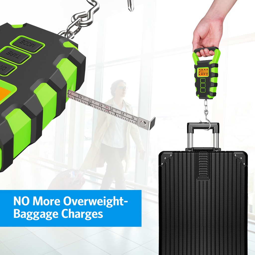 Cân đánh bắt cá hành lý du lịch Brifit kỹ thuật số xách tay 50kg có thước đo nhỏ gọn tiện lợi