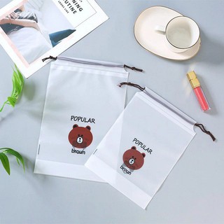 Túi đựng đồ dây rút chống thấm hình gấu brown
