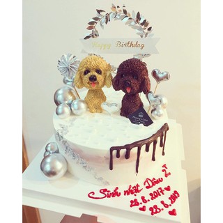 Đồ trang trí Poodle màu trắng