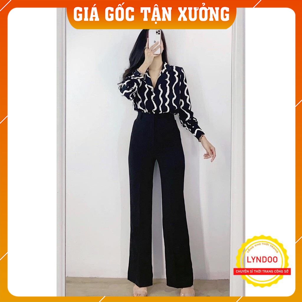 Quần ống rộng nữ lưng cao khóa giữa HotTrend ống suông dáng dài 100cm hack dáng siêu đỉnh dành cho ce cao trên m6