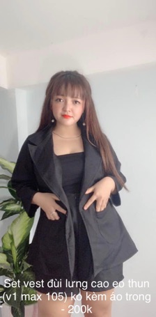 Set vest đen quần lửng