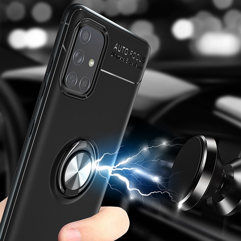 Ốp điện thoại silicon dẻo có nhẫn đỡ từ tính cho Samsung Galaxy A51 A71