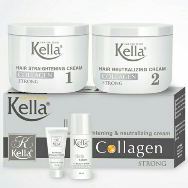 KEM DUỖI TÓC COLLAGEN KELLA STRONG-500ml *2 hộp xám