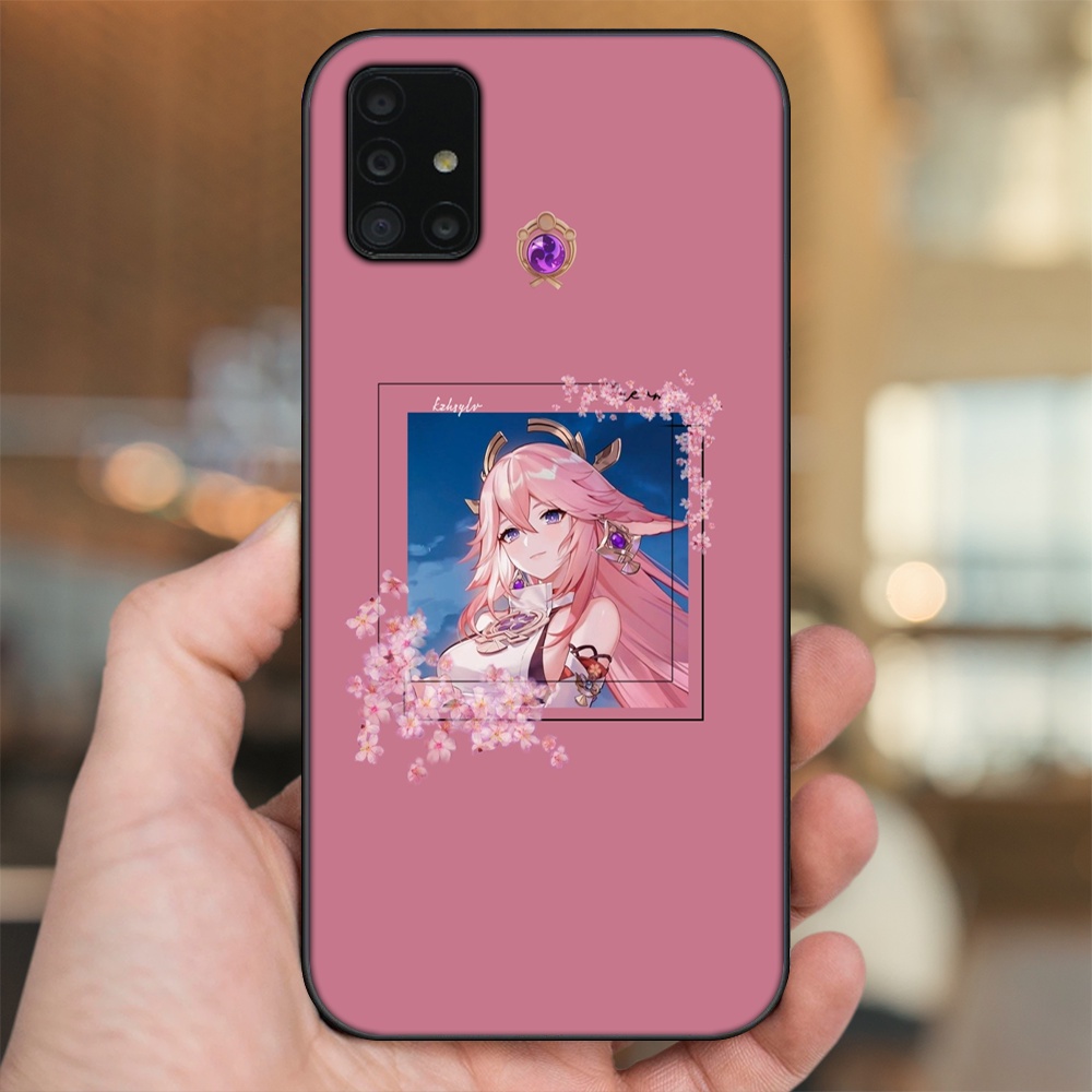 Ốp lưng Samsung A51, A71 viền đen in hình Yae Miko Genshin Impact