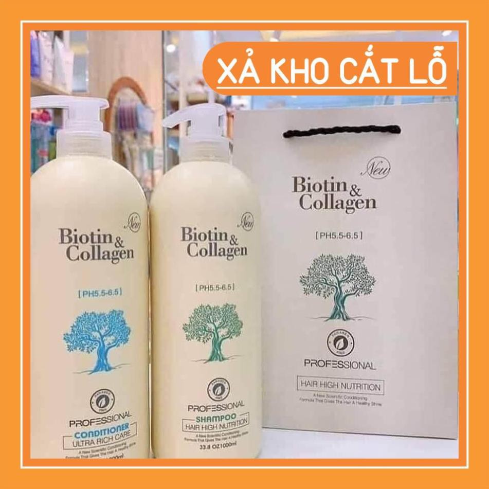 [Mẫu mới 2021] Bộ dầu gội xả Biotin Collagen Yuiluim trắng hỗ trợ ngăn rụng tóc, phục hồi hư tổn 1000ml Mina.cosmetic1