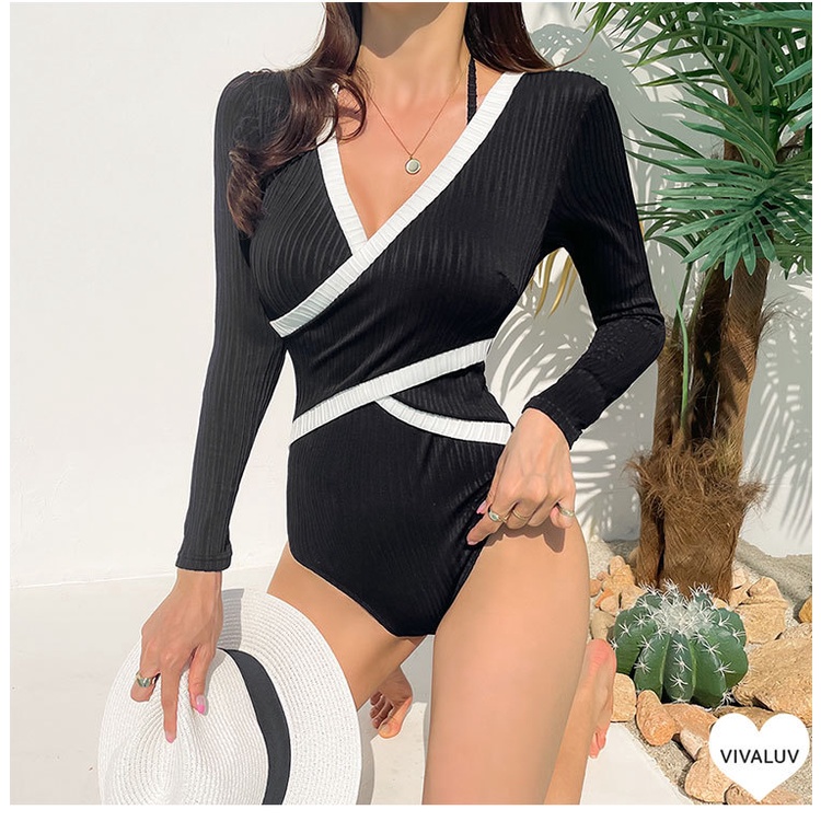 Bikini thun gân chất liệu cao cấp đồ bơi một mảnh có big size che bụng Hàn Quốc, monokini đi biển sang chảnh