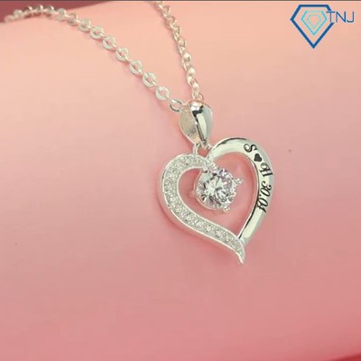 Quà tặng cho người yêu - Dây chuyền bạc thật hình trái tim khắc tên đẹp DCN0543 - Trang Sức TNJ
