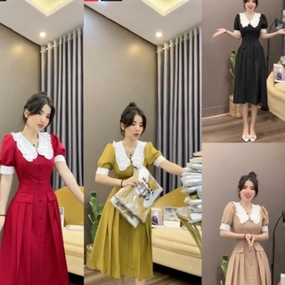 Đầm dự tiệc bigsize 50-90 kg cổ bèo váy bồng siêu xinh