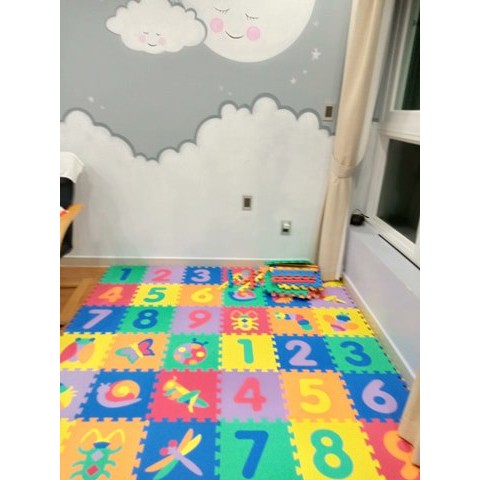 THẢM XỐP CHO BÉ- KHÔNG MÙI- chữ số (10 miếng, 0,6mx1,5m ) SMILE PUZZLE- TIÊU CHUÂN CHÂU ÂU