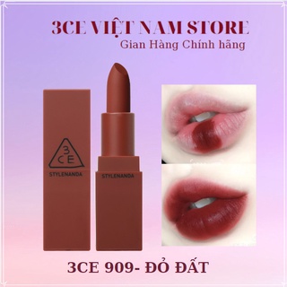Son thỏi 3ce mood recipe matte lip color 909 đỏ đất