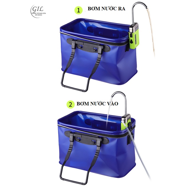 Máy bơm nước rửa tay câu cá - máy bơm câu cá 3 in 1 rửa tay tao oxy