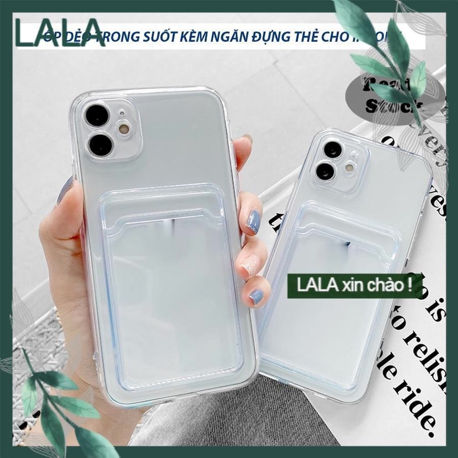 Ốp Lưng Trong Suốt Silicone Dẻo Có Ngăn Đựng Thẻ Mẫu Mới Cho Iphone - Full Dòng - Hàng Loại 1
