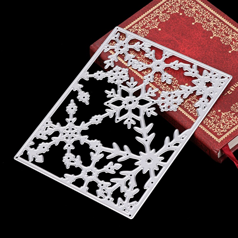 Khuôn Cắt Giấy Hình Khung Hoa Tuyết Trang Trí Scrapbook