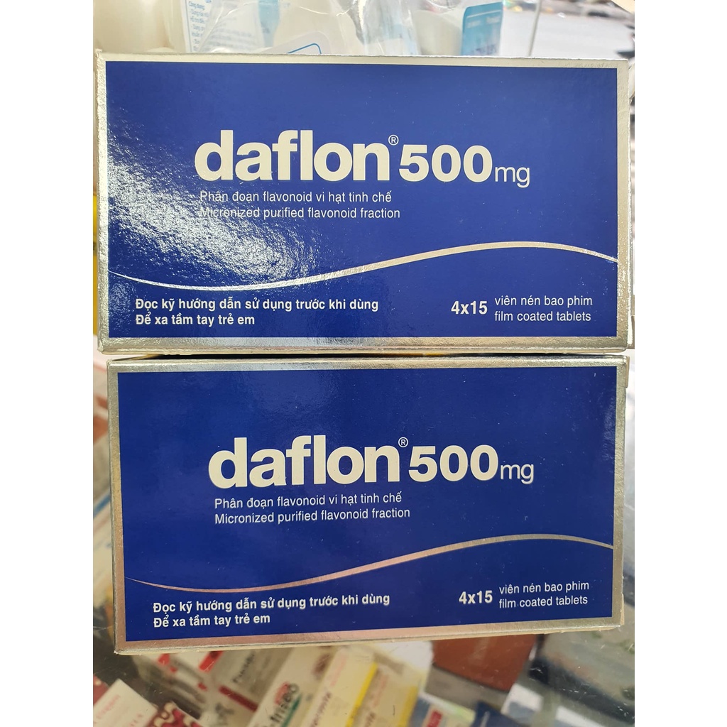 Daflon 500Mg Servier Suy Giảm Tĩnh Mạch Bạch Huyết (Hộp 4 Vỉ X 15 Viên)