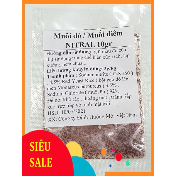 [RẺ VÔ ĐỊCH] Muối diêm / muối hồng / muối đỏ Nitral 10gr