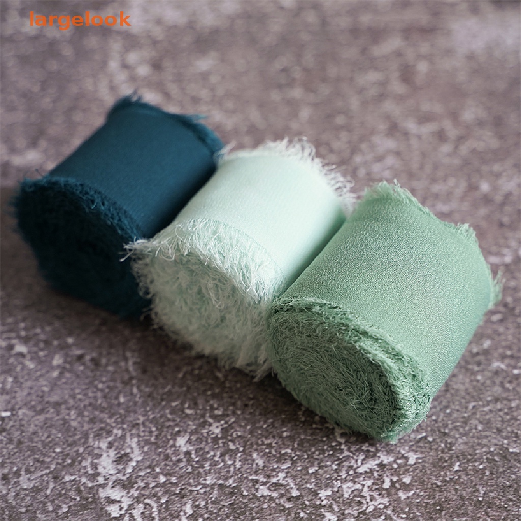 [Lớnlook] Cuộn Dây Ruy Băng Lụa Voan Rách Viền Trang Trí Bó Hoa Cưới