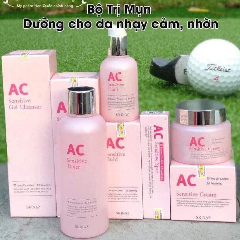 Combo Skinaz 5 Sản Phẩm Dưỡng Da Cao Cấp Dành Cho Da Nhạy Cảm, Da Dầu, Da Mụn AC Sensitive Skin Care – Skinaz Hàn Quốc