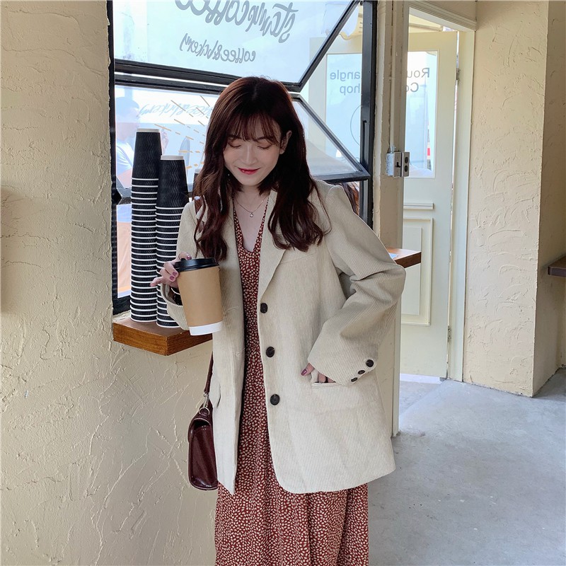 (3 Mẫu)Ảnh thật 3 hình cuối-Áo blazer nhung mùa thu thời trang Ulzzang | BigBuy360 - bigbuy360.vn