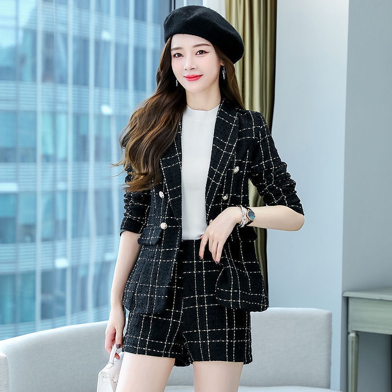 Single / suit temperament suit women 2022 spring new style small fragrant style foreign style suit jacket shorts two sets of women