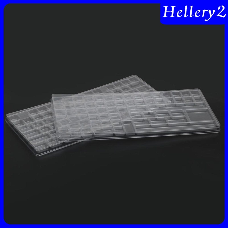 2 Layers Keycap Storage Box Washable Clear Lid for Keyboard Set Organizer