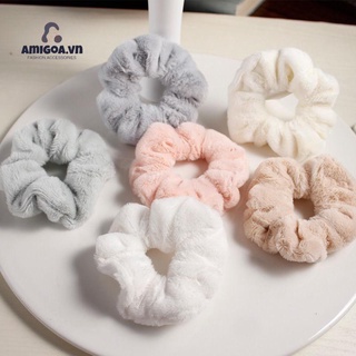 Dây Cột Tóc Lông Thỏ Mềm Mại Giữ Ấm Dễ Thương