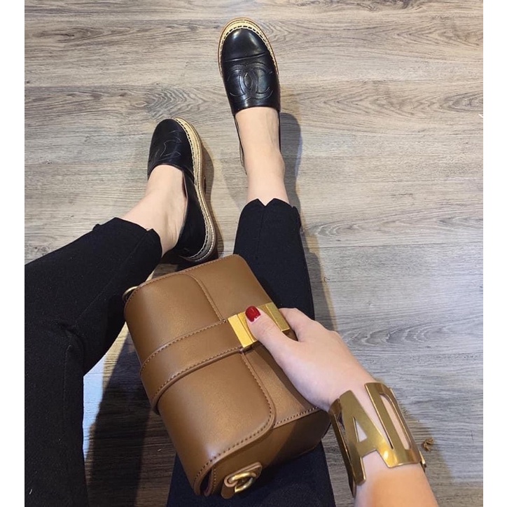 Giày lười đế cói da mờ fullbox