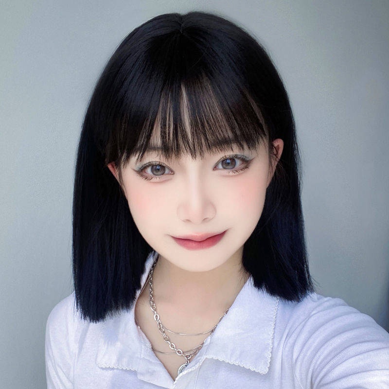 Bộ Tóc Giả Ngắn Thẳng Tự Nhiên Kiểu Hoạt Hình Cho Nữ