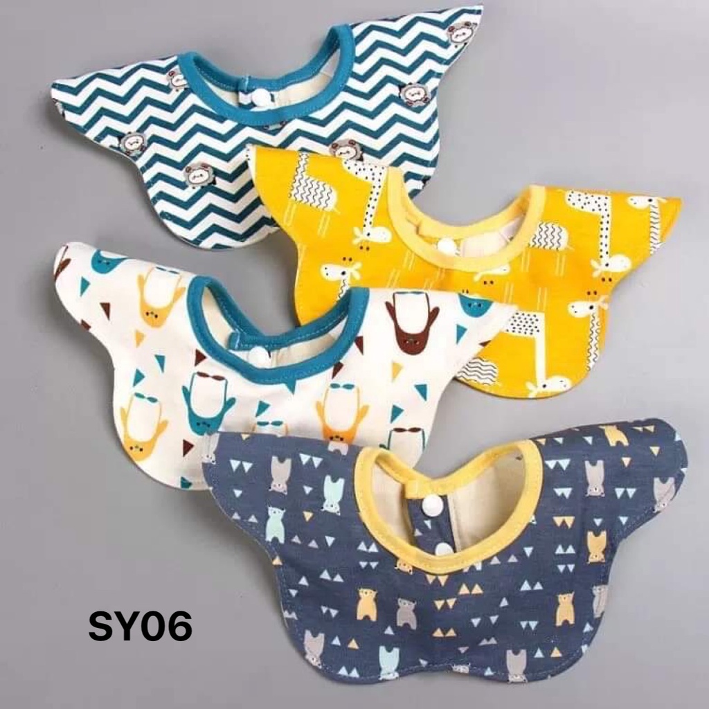 Set Yếm ăn dặm chống thấm tròn xoay Hàn Quốc cho bé tập ăn set 4 chiếc SULINA OFFICIAL