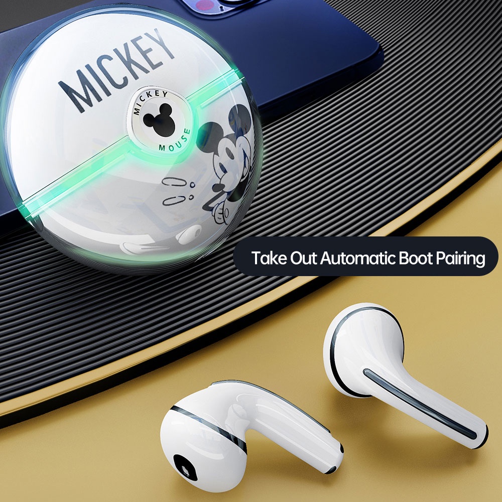 Tai Nghe Nhét Trong Không Dây Bluetooth Có Micro Hình Chuột Mickey Disney