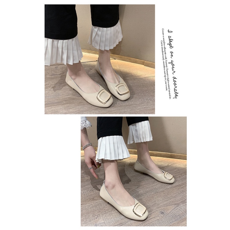 Giày Búp Bê Mũi Vuông Size Lớn 35-43 Thời Trang Mùa Hè Hàn Quốc Cho Nữ Size 41-42