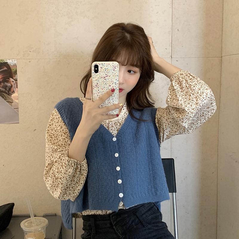 [Augustcloth]Áo gile khoác ngoài 2 lớp phong cách Hàn Quốc