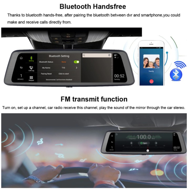 Camera hành trình cao cấp Whexune V9 Plus tích hợp 4 camera, Android Wifi GPS | BigBuy360 - bigbuy360.vn