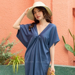 Đầm suông mia dress | jen & son | lụa cao cấp - xanh royal