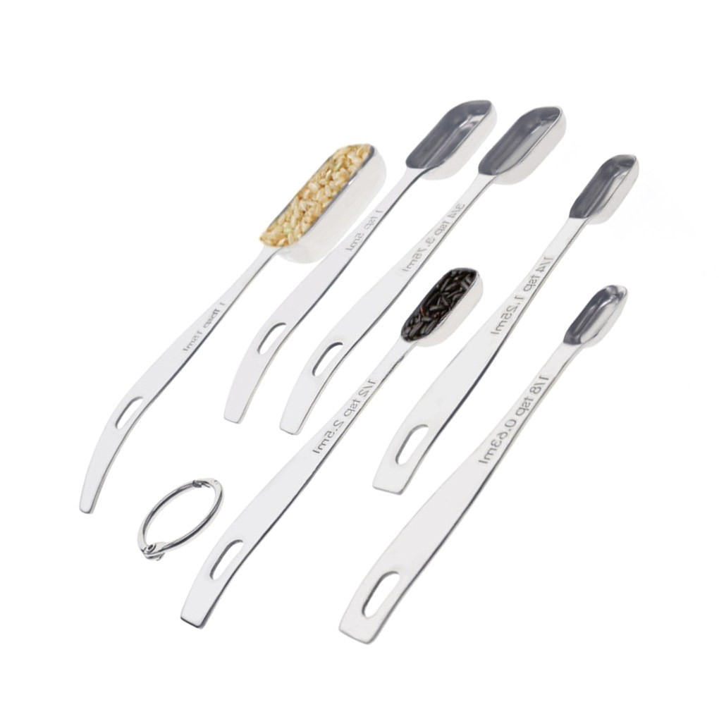 【VOLLTER】 6pcs Measuring Spoons Stainless Steel Baking Sugar Coffee Scoop Dry Liquid Ingredients Cooking Measuring Tool