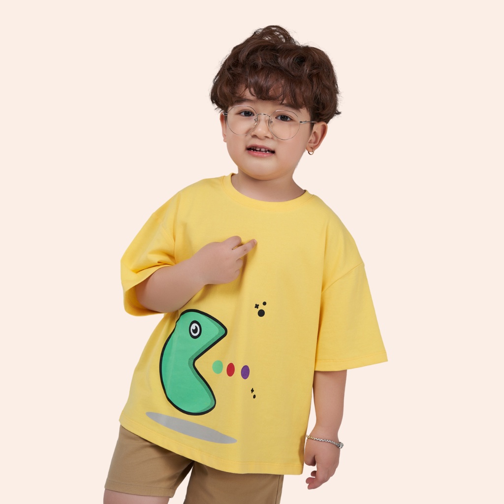 Áo T-shirt cho bé YODY vải cotton, thun tay lỡ in hình dễ thương TSK5205