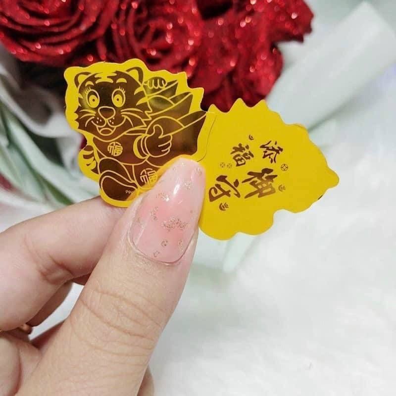 Mèo/ Hổ / Trâu  Chiêu Tài Dán Điện Thoại May Mắn