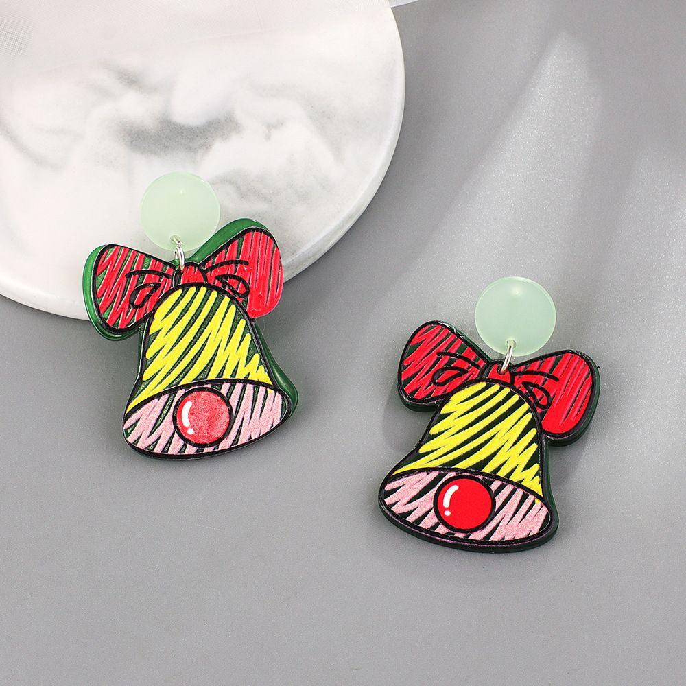 Bông Tai Acrylic Hình Người Tuyết Chuông Giáng Sinh Cho Nữ