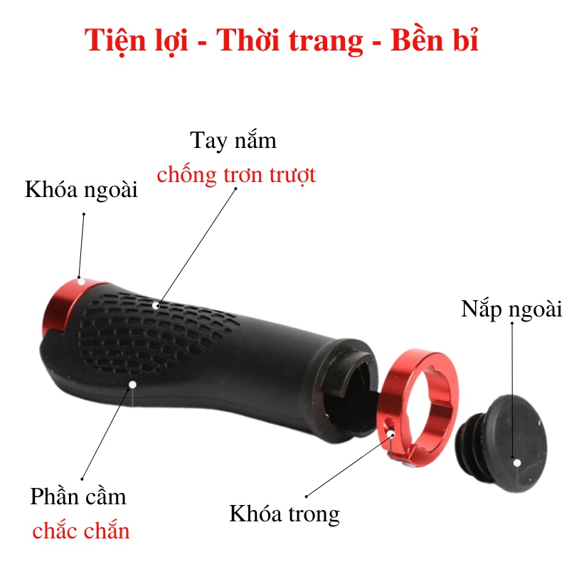 Bao tay nắm xe đạp, tay cầm tay lái xe đạp silicon chống trơn trượt chắc chắn 7 màu lựa chọn