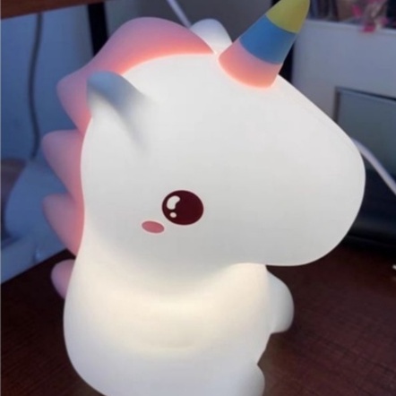 Đèn ngủ cảm ứng tự đổi màu dễ thương silicon unicorn 💖 Đèn ngủ để bàn hình thú 💖 Quà tặng sinh nhật đáng yêu