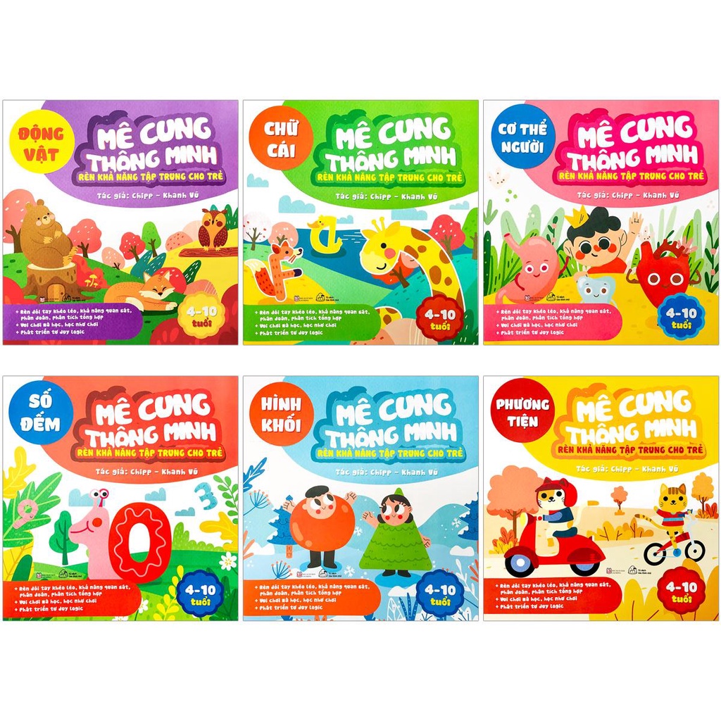 Sách Muki - Mê Cung Thông Minh - Rèn Khả Năng Tập Trung Cho Trẻ ( Bộ 6 Cuốn)