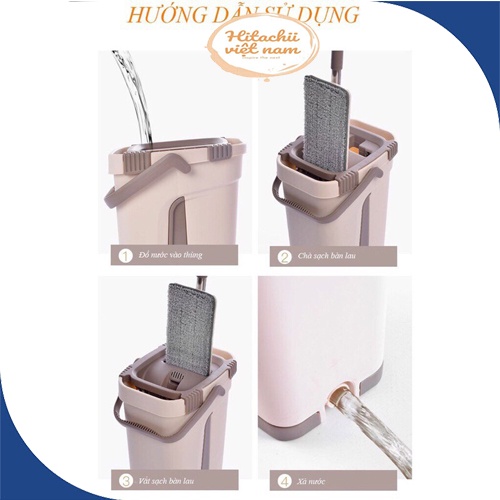 Bộ Cây Lau Nhà Chổi Lau Nhà Tự Vắt 360 Độ Chính Hãng Cao Cấp Tặng Kèm Bông Lau, Chổi Lau Nhà 360 Độ Thông Minh Tự Vắt