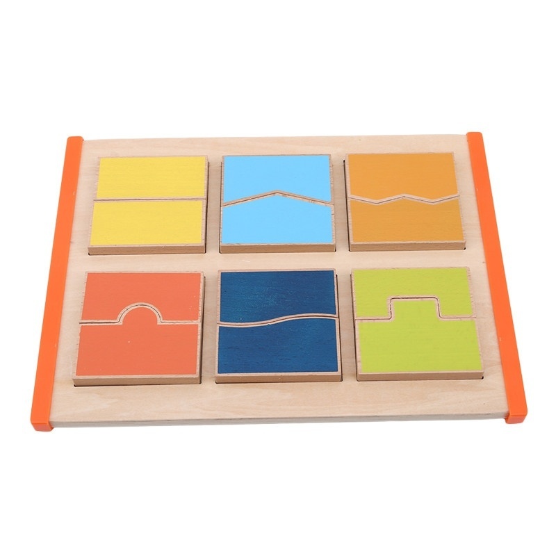 Square Stitching Pairing Puzzles Color Wooden Childrens Early Education Learning Board Teaching Aids Teaching Materials